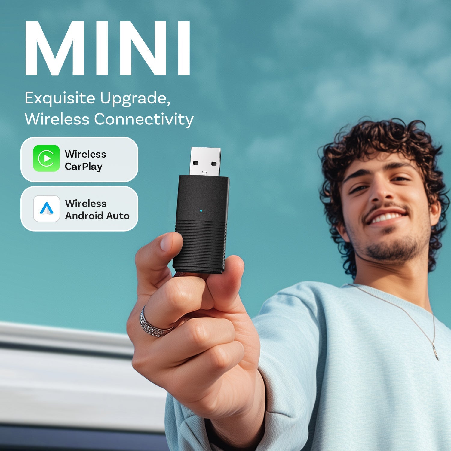 Ottocast Official OTTOCAST Mini Wireless CarPlay/Android Auto Adapter